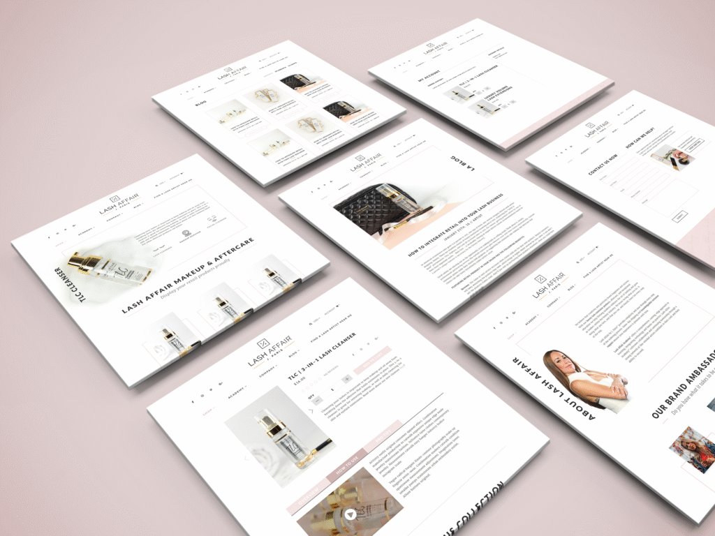 Website design for lash brand digital experience